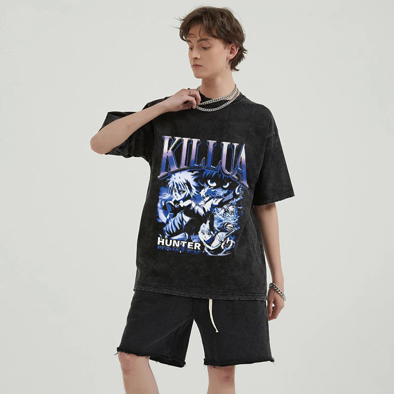 Washed Hunter X Hunter Killua Graphic Tee