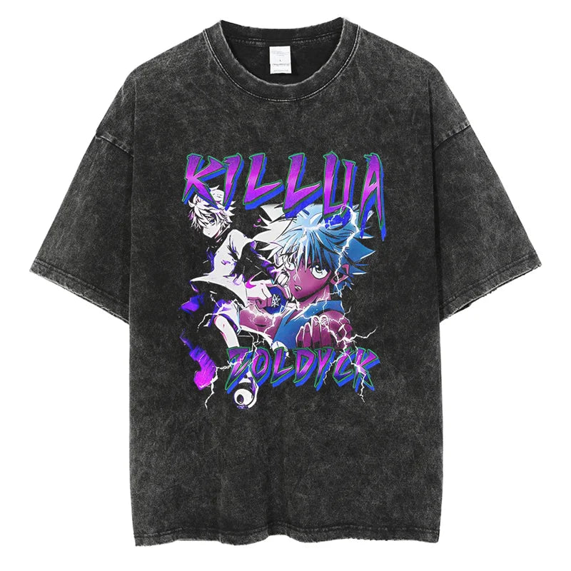 Washed Hunter X Hunter Killua Graphic Tee