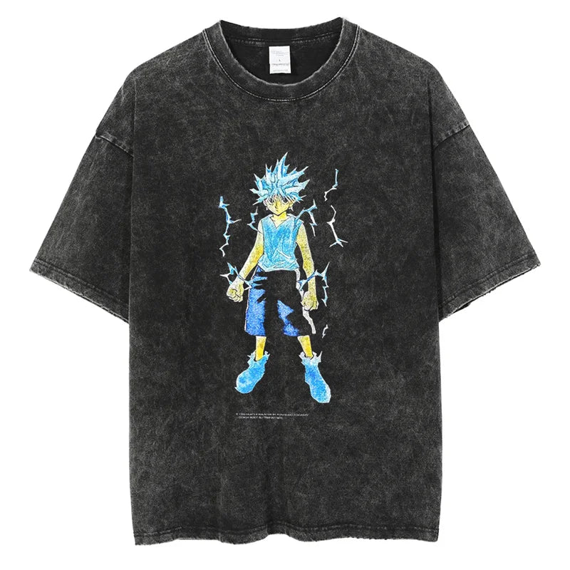 Washed Hunter X Hunter Killua Graphic Tee