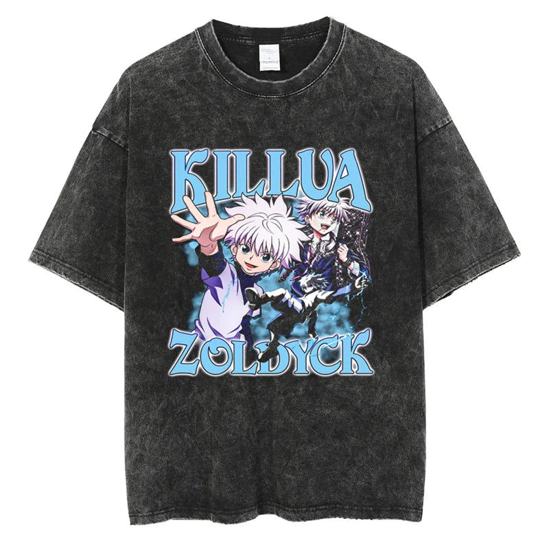 Washed Hunter X Hunter Killua Graphic Tee