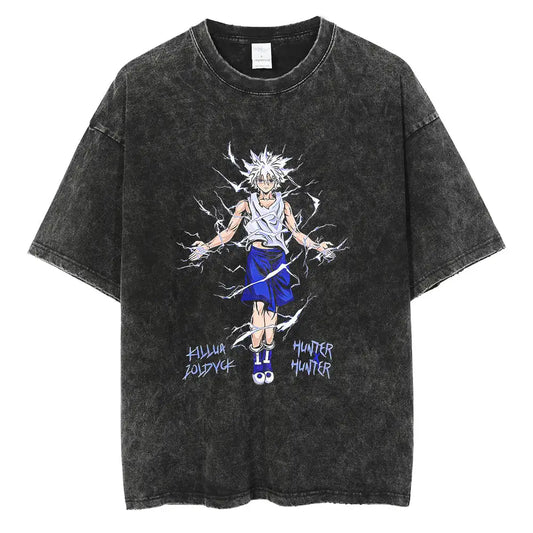 Washed Hunter X Hunter Killua Graphic Tee