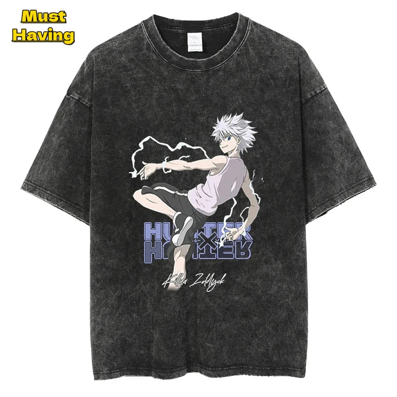 Washed Hunter X Hunter Killua Graphic Tee